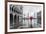 Italy, Veneto, Venice. Woman with Red Umbrella in Front of Doges Palace with Acqua Alta (Mr)-Matteo Colombo-Framed Photographic Print