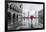 Italy, Veneto, Venice. Woman with Red Umbrella in Front of Doges Palace with Acqua Alta (Mr)-Matteo Colombo-Framed Photographic Print