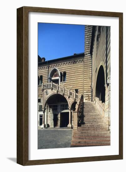 Italy, Veneto, Verona , Palazzo Del Comune O Della Ragione, Scala Della Ragione Staircase-null-Framed Giclee Print