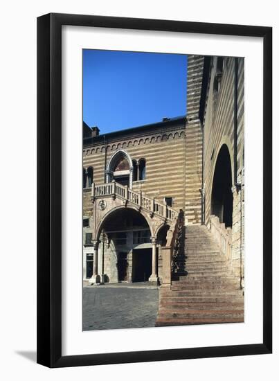 Italy, Veneto, Verona , Palazzo Del Comune O Della Ragione, Scala Della Ragione Staircase-null-Framed Giclee Print