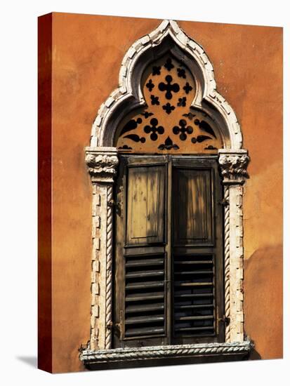 Italy, Veneto, Verona, Western Europe, a Tpical Pointed Window from the Veneto Region-Ken Scicluna-Stretched Canvas