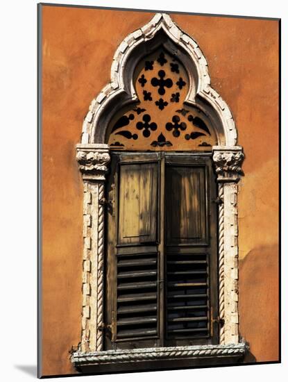 Italy, Veneto, Verona, Western Europe, a Tpical Pointed Window from the Veneto Region-Ken Scicluna-Mounted Photographic Print