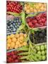 Italy, Venice. A variety of berries on display and for sale in the Rialto Market.-Julie Eggers-Mounted Photographic Print