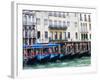 Italy, Venice, Buildings along the Grand Canal with Gondolas parked-Terry Eggers-Framed Photographic Print