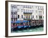 Italy, Venice, Buildings along the Grand Canal with Gondolas parked-Terry Eggers-Framed Photographic Print