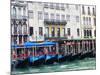 Italy, Venice, Buildings along the Grand Canal with Gondolas parked-Terry Eggers-Mounted Photographic Print