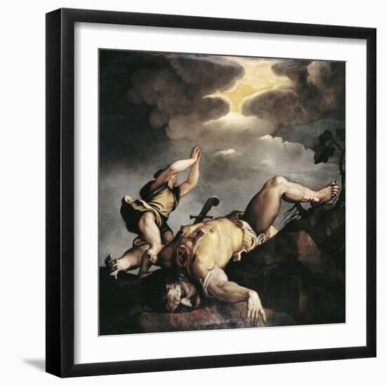 Italy, Venice, Church of Santa Maria Della Salute, David and Goliath, 1542-1544-Titian (Tiziano Vecelli)-Framed Giclee Print