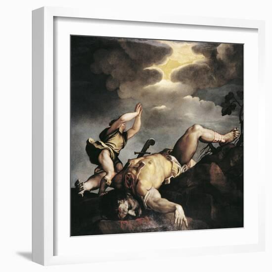 Italy, Venice, Church of Santa Maria Della Salute, David and Goliath, 1542-1544-Titian (Tiziano Vecelli)-Framed Giclee Print