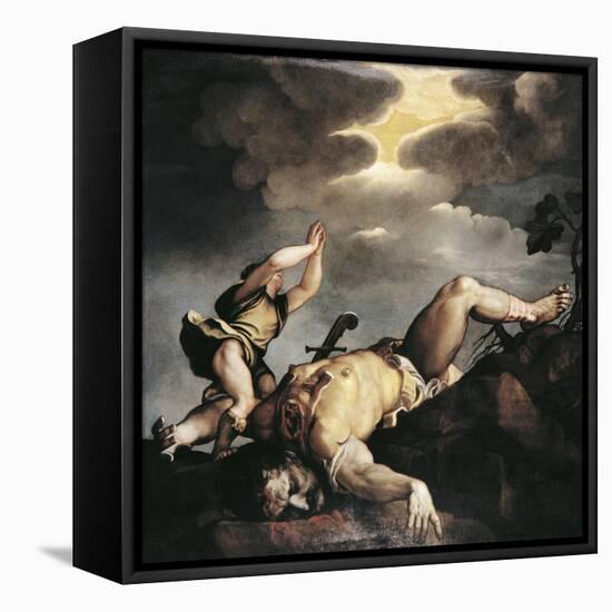 Italy, Venice, Church of Santa Maria Della Salute, David and Goliath, 1542-1544-Titian (Tiziano Vecelli)-Framed Stretched Canvas