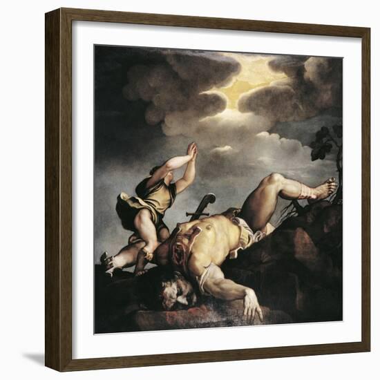 Italy, Venice, Church of Santa Maria Della Salute, David and Goliath, 1542-1544-Titian (Tiziano Vecelli)-Framed Giclee Print