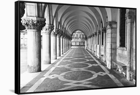 Italy, Venice. Columns at Doge's Palace-Dennis Flaherty-Framed Stretched Canvas