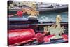 Italy, Venice. Detail of a very ornate gondola boat.-Julie Eggers-Stretched Canvas