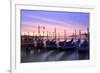 Italy, Venice. Gondolas Moored on Riva Degli Schiavoni at Sunrise-Matteo Colombo-Framed Photographic Print