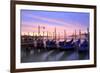 Italy, Venice. Gondolas Moored on Riva Degli Schiavoni at Sunrise-Matteo Colombo-Framed Photographic Print