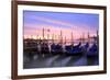 Italy, Venice. Gondolas Moored on Riva Degli Schiavoni at Sunrise-Matteo Colombo-Framed Photographic Print