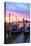 Italy, Venice. Gondolas Moored on Riva Degli Schiavoni at Sunrise-Matteo Colombo-Stretched Canvas