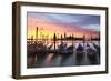 Italy, Venice. Gondolas Moored on Riva Degli Schiavoni at Sunrise-Matteo Colombo-Framed Photographic Print