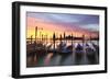 Italy, Venice. Gondolas Moored on Riva Degli Schiavoni at Sunrise-Matteo Colombo-Framed Photographic Print