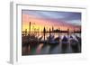 Italy, Venice. Gondolas Moored on Riva Degli Schiavoni at Sunrise-Matteo Colombo-Framed Photographic Print