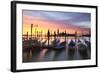 Italy, Venice. Gondolas Moored on Riva Degli Schiavoni at Sunrise-Matteo Colombo-Framed Photographic Print