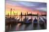 Italy, Venice. Gondolas Moored on Riva Degli Schiavoni at Sunrise-Matteo Colombo-Mounted Photographic Print