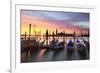 Italy, Venice. Gondolas Moored on Riva Degli Schiavoni at Sunrise-Matteo Colombo-Framed Photographic Print