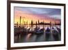 Italy, Venice. Gondolas Moored on Riva Degli Schiavoni at Sunrise-Matteo Colombo-Framed Photographic Print