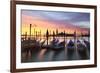 Italy, Venice. Gondolas Moored on Riva Degli Schiavoni at Sunrise-Matteo Colombo-Framed Photographic Print