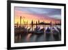 Italy, Venice. Gondolas Moored on Riva Degli Schiavoni at Sunrise-Matteo Colombo-Framed Photographic Print