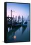 Italy, Venice. Gondolas Moored on Riva Degli Schiavoni at Sunrise-Matteo Colombo-Framed Stretched Canvas