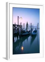 Italy, Venice. Gondolas Moored on Riva Degli Schiavoni at Sunrise-Matteo Colombo-Framed Photographic Print