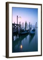 Italy, Venice. Gondolas Moored on Riva Degli Schiavoni at Sunrise-Matteo Colombo-Framed Photographic Print