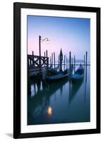 Italy, Venice. Gondolas Moored on Riva Degli Schiavoni at Sunrise-Matteo Colombo-Framed Photographic Print