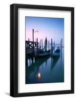 Italy, Venice. Gondolas Moored on Riva Degli Schiavoni at Sunrise-Matteo Colombo-Framed Photographic Print