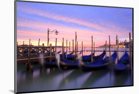 Italy, Venice. Gondolas Moored on Riva Degli Schiavoni at Sunrise-Matteo Colombo-Mounted Photographic Print