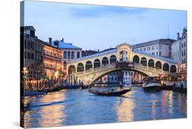 Italy, Venice. Grand Canal and Rialto Bridge-Matteo Colombo-Stretched Canvas
