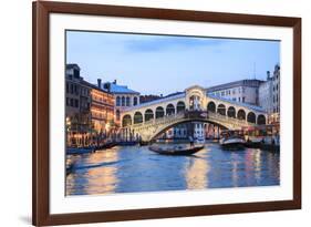 Italy, Venice. Grand Canal and Rialto Bridge-Matteo Colombo-Framed Photographic Print