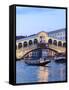 Italy, Venice. Grand Canal and Rialto Bridge-Matteo Colombo-Framed Stretched Canvas