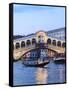 Italy, Venice. Grand Canal and Rialto Bridge-Matteo Colombo-Framed Stretched Canvas