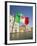 Italy, Venice, Italian flag with Naval ensign flying above Grand Canal.-Merrill Images-Framed Photographic Print