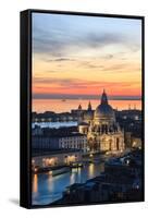 Italy, Venice, Santa Maria Della Salute Church from the Campanile at Sunset-Matteo Colombo-Framed Stretched Canvas