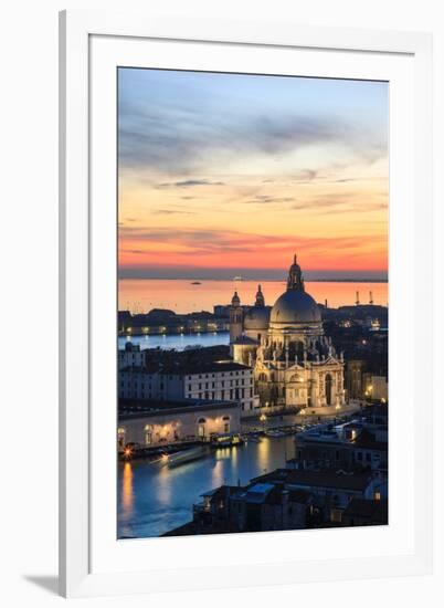 Italy, Venice, Santa Maria Della Salute Church from the Campanile at Sunset-Matteo Colombo-Framed Photographic Print