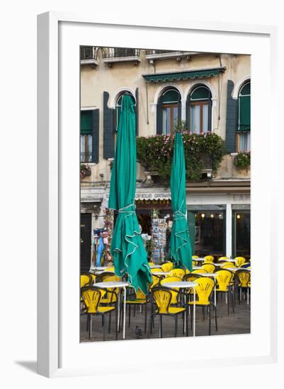 Italy, Venice, Sidewalk Dinning Near San Marco Square.-Terry Eggers-Framed Photographic Print