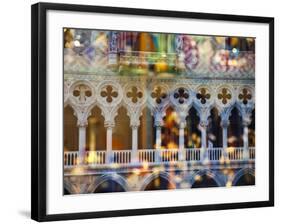 Italy, Venice, Window Reflections of Glass Store with Doge's Palace.-Terry Eggers-Framed Photographic Print