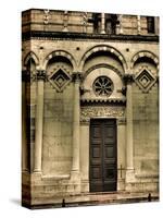 Italy, Vernazza. Infrared image Santa Margherita di Antiochia Church.-Terry Eggers-Stretched Canvas