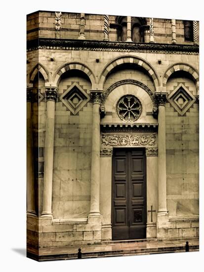 Italy, Vernazza. Infrared image Santa Margherita di Antiochia Church.-Terry Eggers-Stretched Canvas