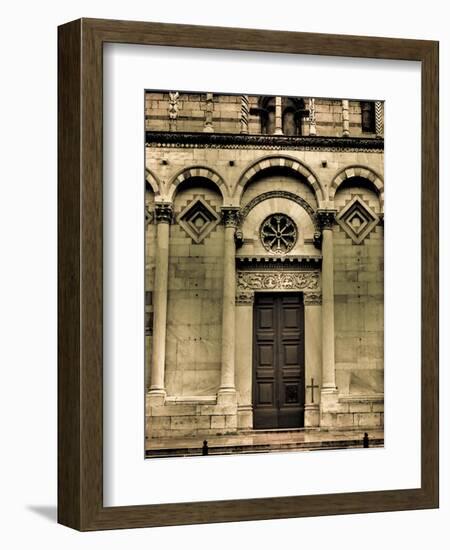 Italy, Vernazza. Infrared image Santa Margherita di Antiochia Church.-Terry Eggers-Framed Photographic Print