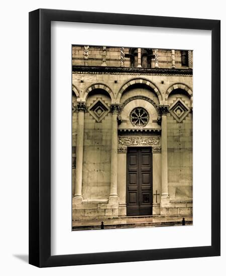 Italy, Vernazza. Infrared image Santa Margherita di Antiochia Church.-Terry Eggers-Framed Photographic Print