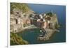 Italy, Vernazza. Overview of town and ocean-Jaynes Gallery-Framed Photographic Print