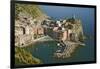 Italy, Vernazza. Overview of town and ocean-Jaynes Gallery-Framed Photographic Print